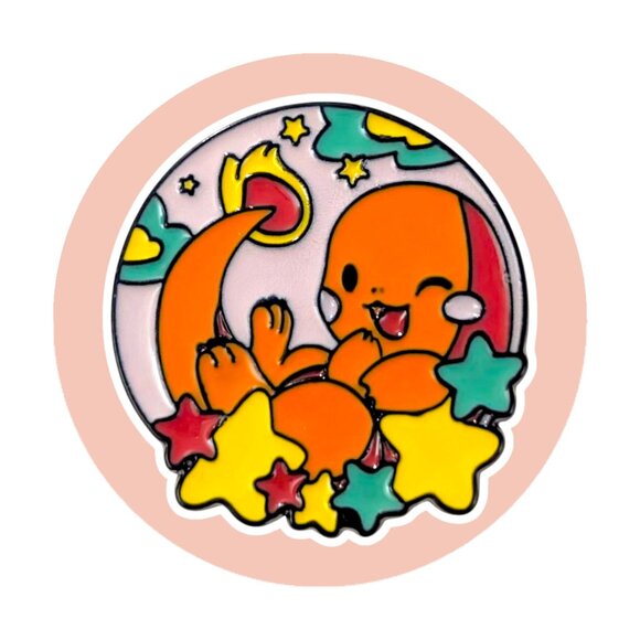 Pokemon Other - Pokemon Fantasy Enamel Pin: Charmander with Stars